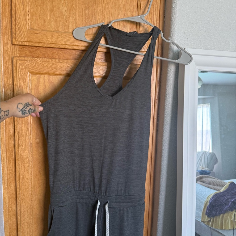 Vuori Charcoal Gray Racerback Jumpsuit